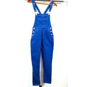 Women’s Forever 21 Blue Overalls Adjustable Straps Pockets Size Medium Pre-Owned
